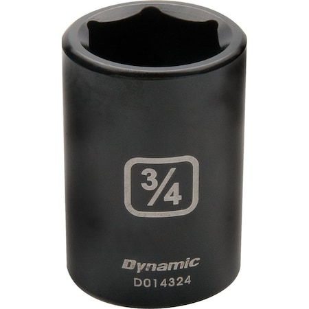 Dynamic 1/2" Drive Standard Socket, Black Phosphate, Tools 1/2" Drive 6 Point SAE, 3/4" Standard Length D014324